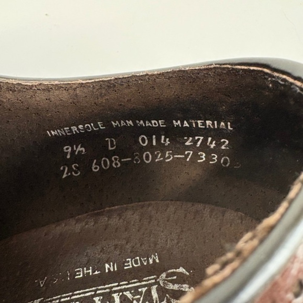 Stafford Men's Size 9.5D Brown Leather Wingtip Brogue Oxford Dress Shoes USA - Picture 8 of 8